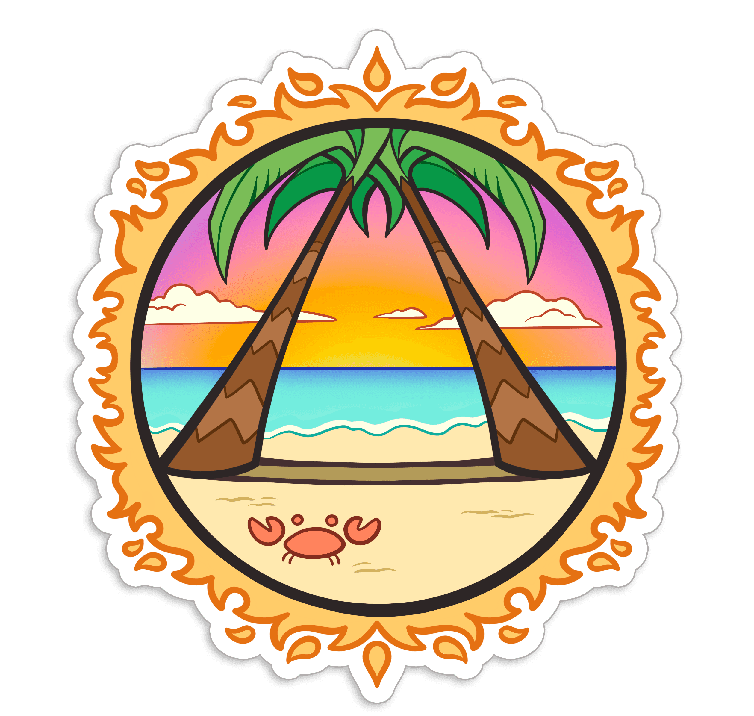Tropical Beach AA Sticker